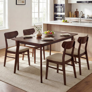 Rectangle Dining Table for 4-6 People 47 inches Kitchen Table-Walnut view 7