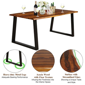 Rectangular Acacia Wood Dining Table view 5