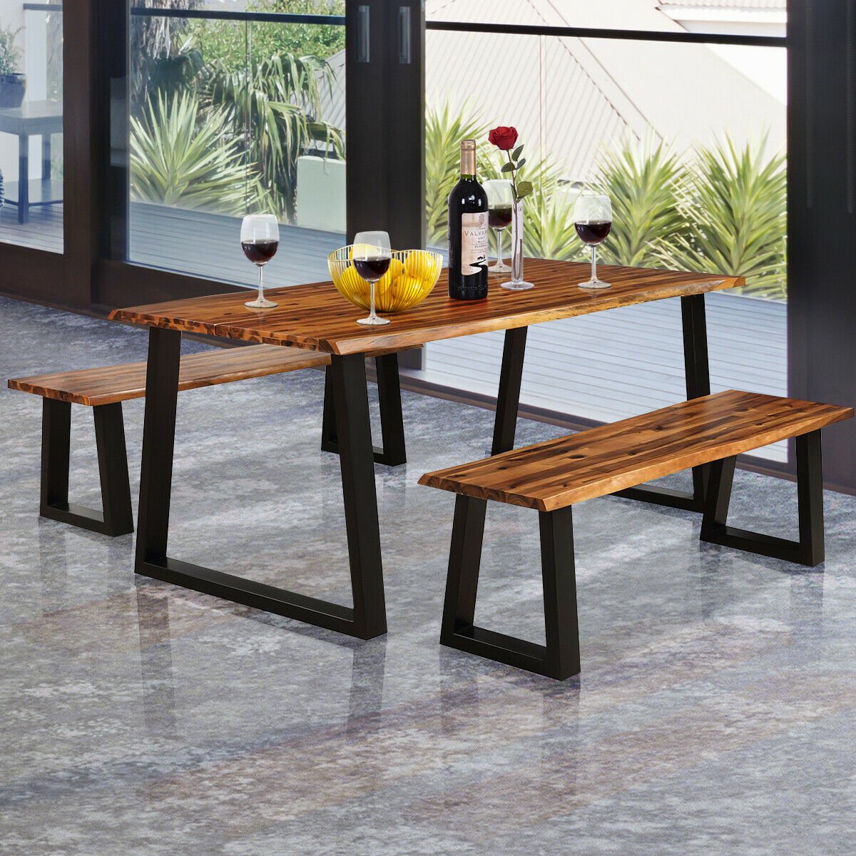 Rectangular Acacia Wood Dining Table view 6