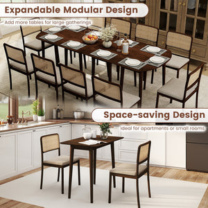 Rectangular Wooden Dining Table for 2-4 34 Inch Farmhouse Solid Wood Kitchen Table-Walnut view 8