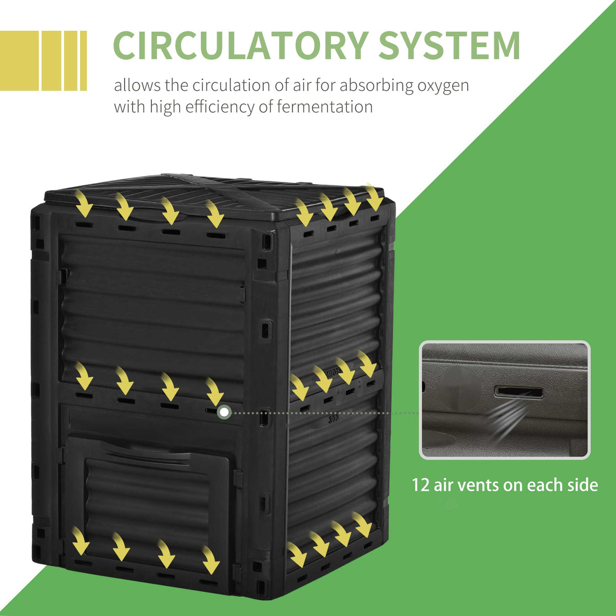 Garden Compost Bin Large Outdoor Compost Container 80 Gallon Fast Creation of Fertile Soil Aerating Compost – view 6