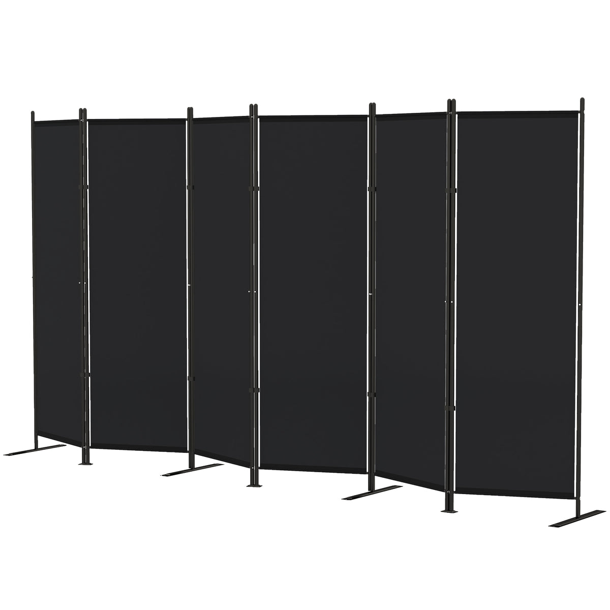6' 3 Panel Room Divider, Double Hinged Folding Wall Divider, Indoor Privacy Screen for Home Office, Black – view 5