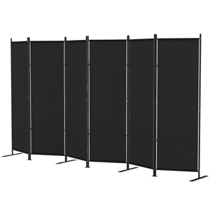 6' 3 Panel Room Divider, Double Hinged Folding Wall Divider, Indoor Privacy Screen for Home Office, Black – view 5