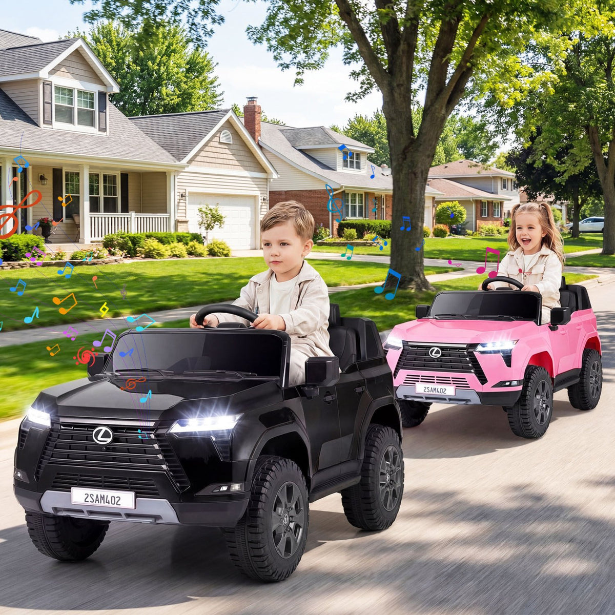 Ride on Car 24V 4WD Licensed LEXUS GX550 Electric Vehicle with Remote for Boys Girls Aged 3+-Black view 2
