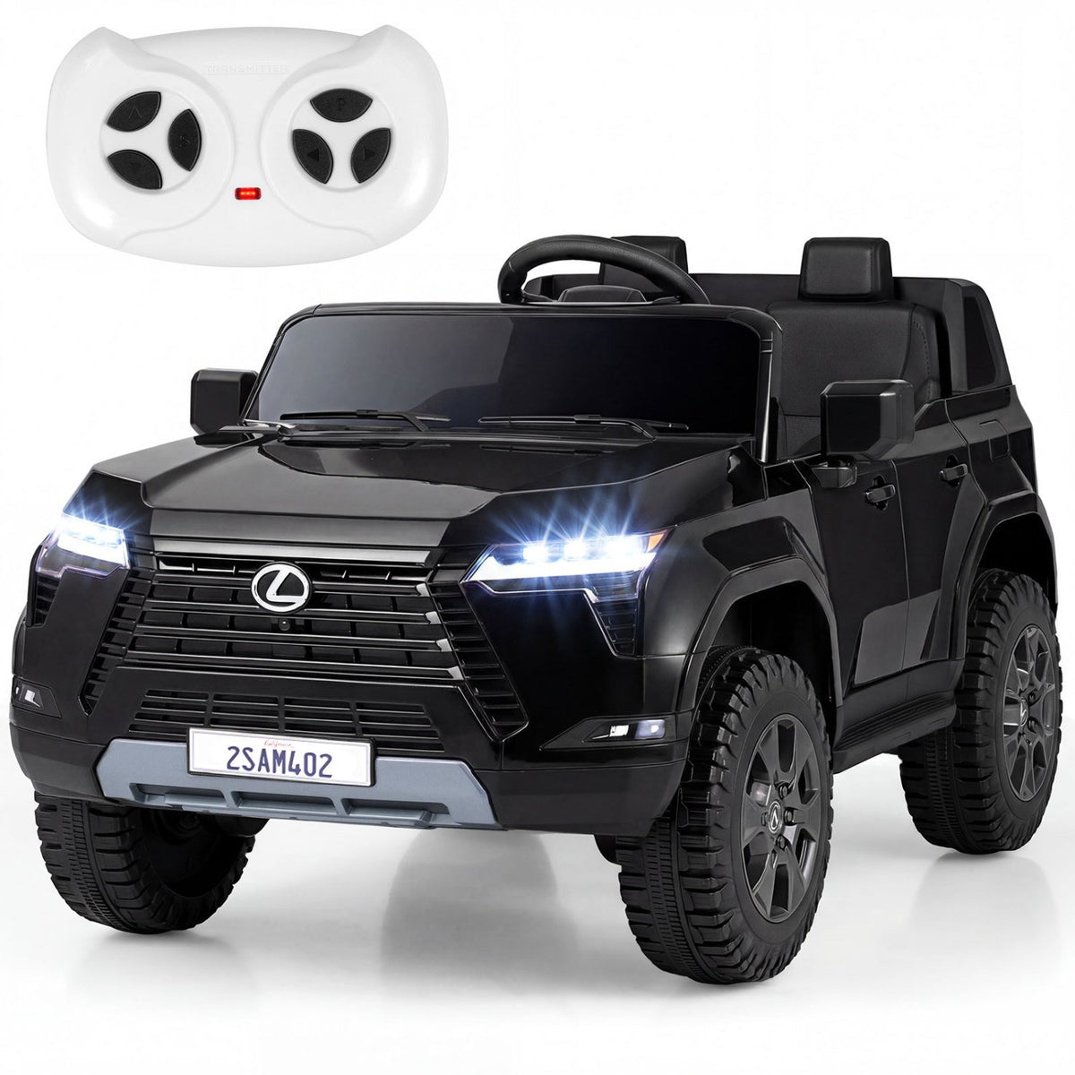 Ride on Car 24V 4WD Licensed LEXUS GX550 Electric Vehicle with Remote for Boys Girls Aged 3+-Black view 3