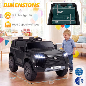 Ride on Car 24V 4WD Licensed LEXUS GX550 Electric Vehicle with Remote for Boys Girls Aged 3+-Black view 4