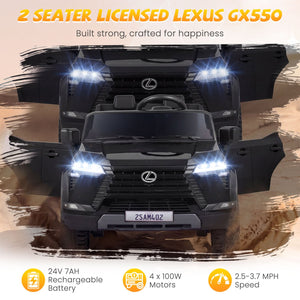 Ride on Car 24V 4WD Licensed LEXUS GX550 Electric Vehicle with Remote for Boys Girls Aged 3+-Black view 5