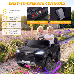 Ride on Car 24V 4WD Licensed LEXUS GX550 Electric Vehicle with Remote for Boys Girls Aged 3+-Black view 7