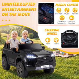 Ride on Car 24V 4WD Licensed LEXUS GX550 Electric Vehicle with Remote for Boys Girls Aged 3+-Black view 9