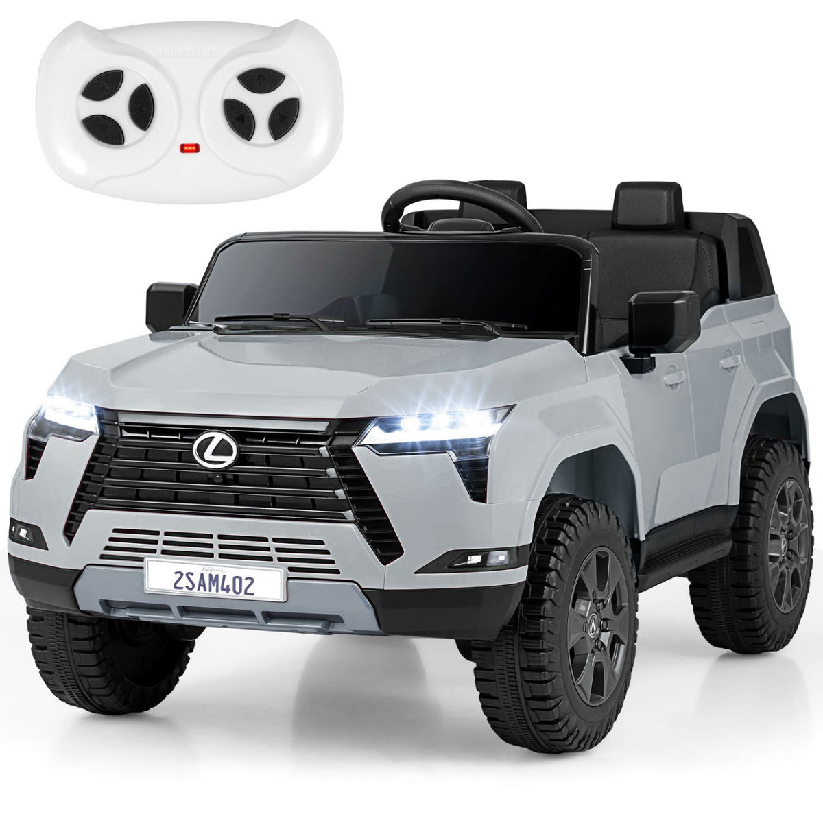 Ride on Car 24V 4WD Licensed LEXUS GX550 Electric Vehicle with Remote for Boys Girls Aged 3+-Grey view 3