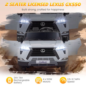 Ride on Car 24V 4WD Licensed LEXUS GX550 Electric Vehicle with Remote for Boys Girls Aged 3+-Grey view 5