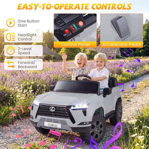 Ride on Car 24V 4WD Licensed LEXUS GX550 Electric Vehicle with Remote for Boys Girls Aged 3+-Grey view 7