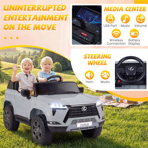 Ride on Car 24V 4WD Licensed LEXUS GX550 Electric Vehicle with Remote for Boys Girls Aged 3+-Grey view 9
