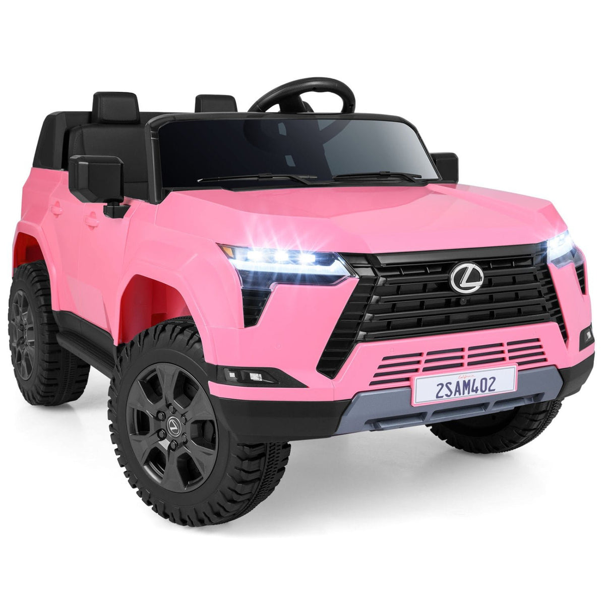 Ride on Car 24V 4WD Licensed LEXUS GX550 Electric Vehicle with Remote for Boys Girls Aged 3+-Pink