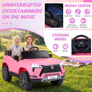 Ride on Car 24V 4WD Licensed LEXUS GX550 Electric Vehicle with Remote for Boys Girls Aged 3+-Pink view 9
