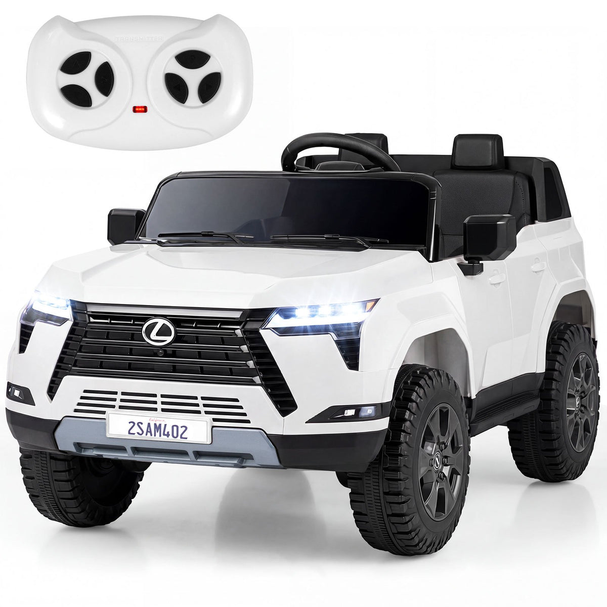 Ride on Car 24V 4WD Licensed LEXUS GX550 Electric Vehicle with Remote for Boys Girls Aged 3+-White view 3