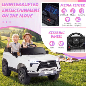 Ride on Car 24V 4WD Licensed LEXUS GX550 Electric Vehicle with Remote for Boys Girls Aged 3+-White view 9