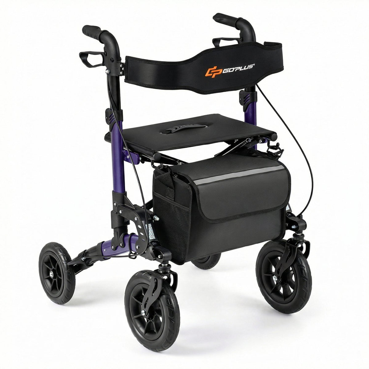 Rollator Walker for Seniors Folding Rolling Walker with Seat-Purple