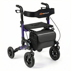Rollator Walker for Seniors Folding Rolling Walker with Seat-Purple