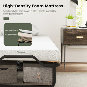 Rollaway Folding Bed with Memory Foam Mattress Made in Italy view 6