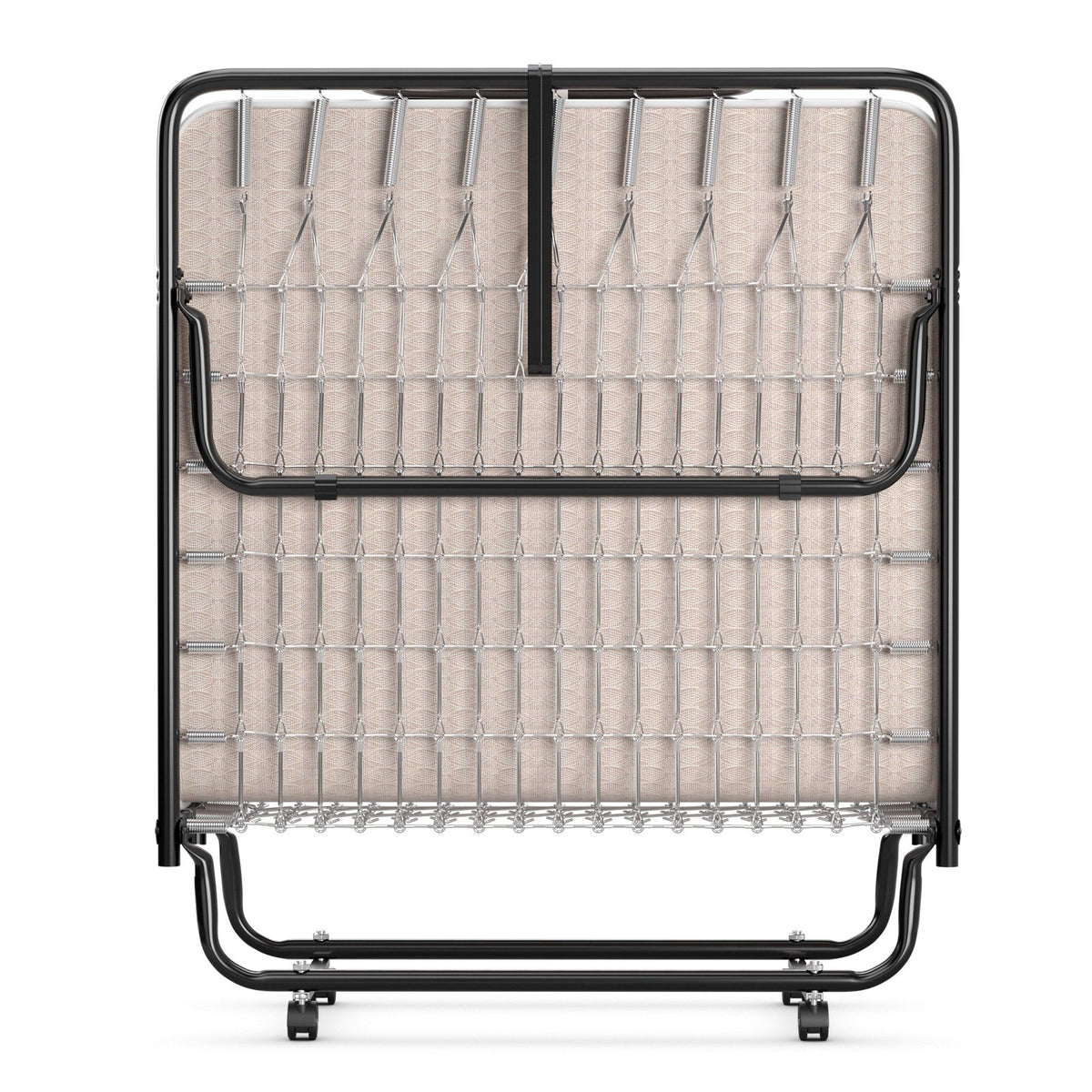 Rollaway Guest Bed with Sturdy Steel Frame and Memory Foam Mattress Made in Italy-Beige view 8