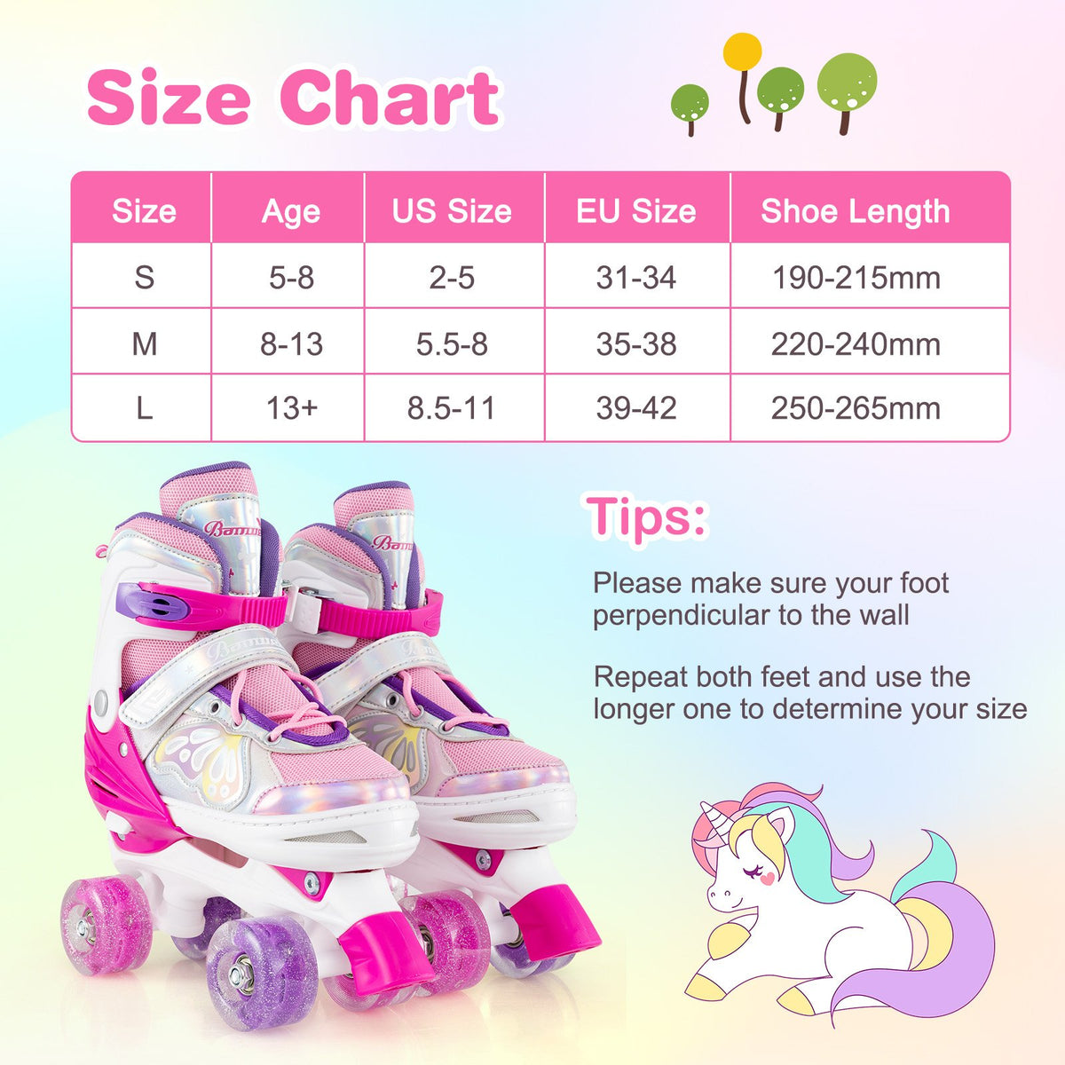 Roller Skates for Teens 4 Sizes Adjustable with Light-up Wheels for Boys Girls Ages 13+-Rose Red view 4