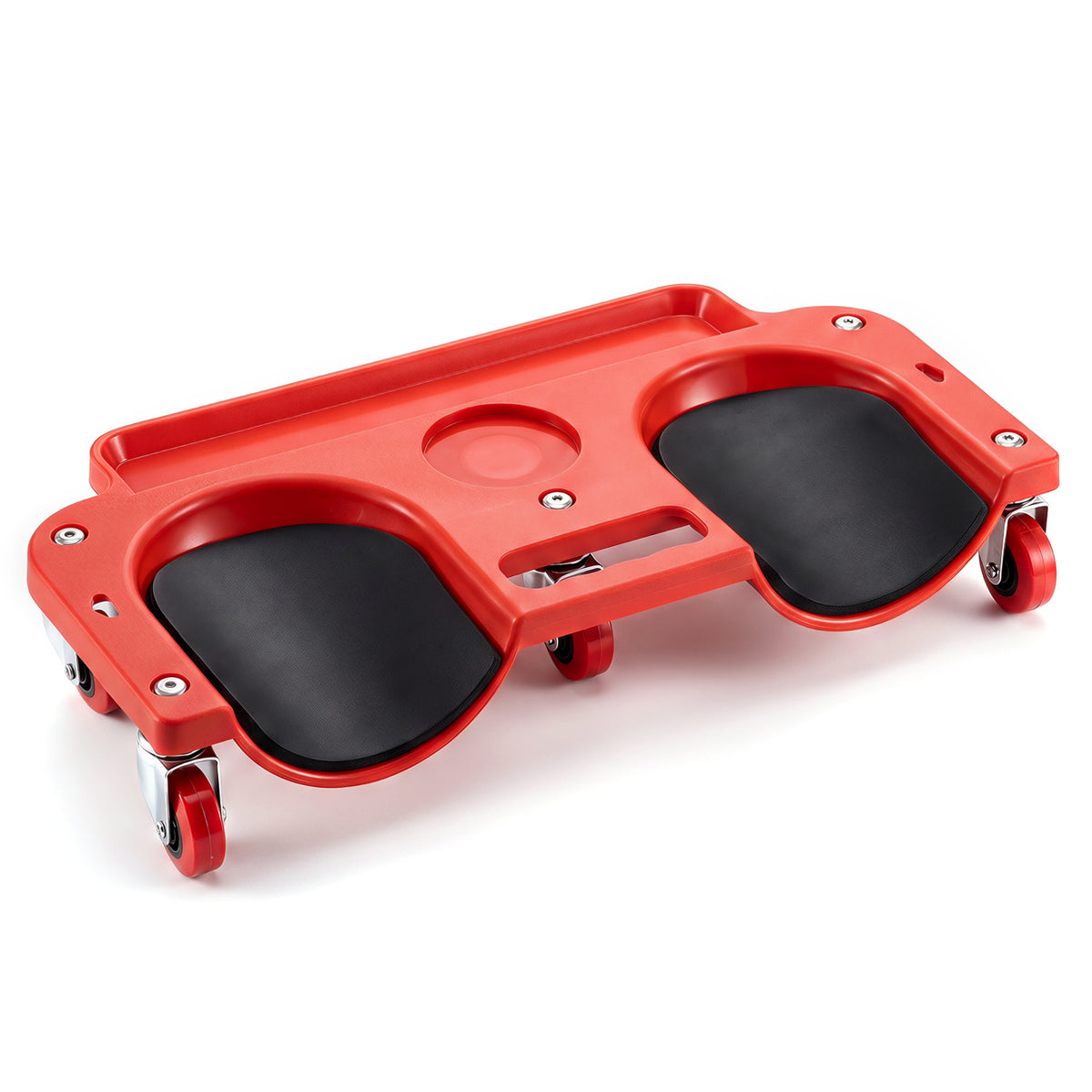 Rolling Knee Creeper with 360° Swivel Casters Lightweight Kneeling Pads-Red