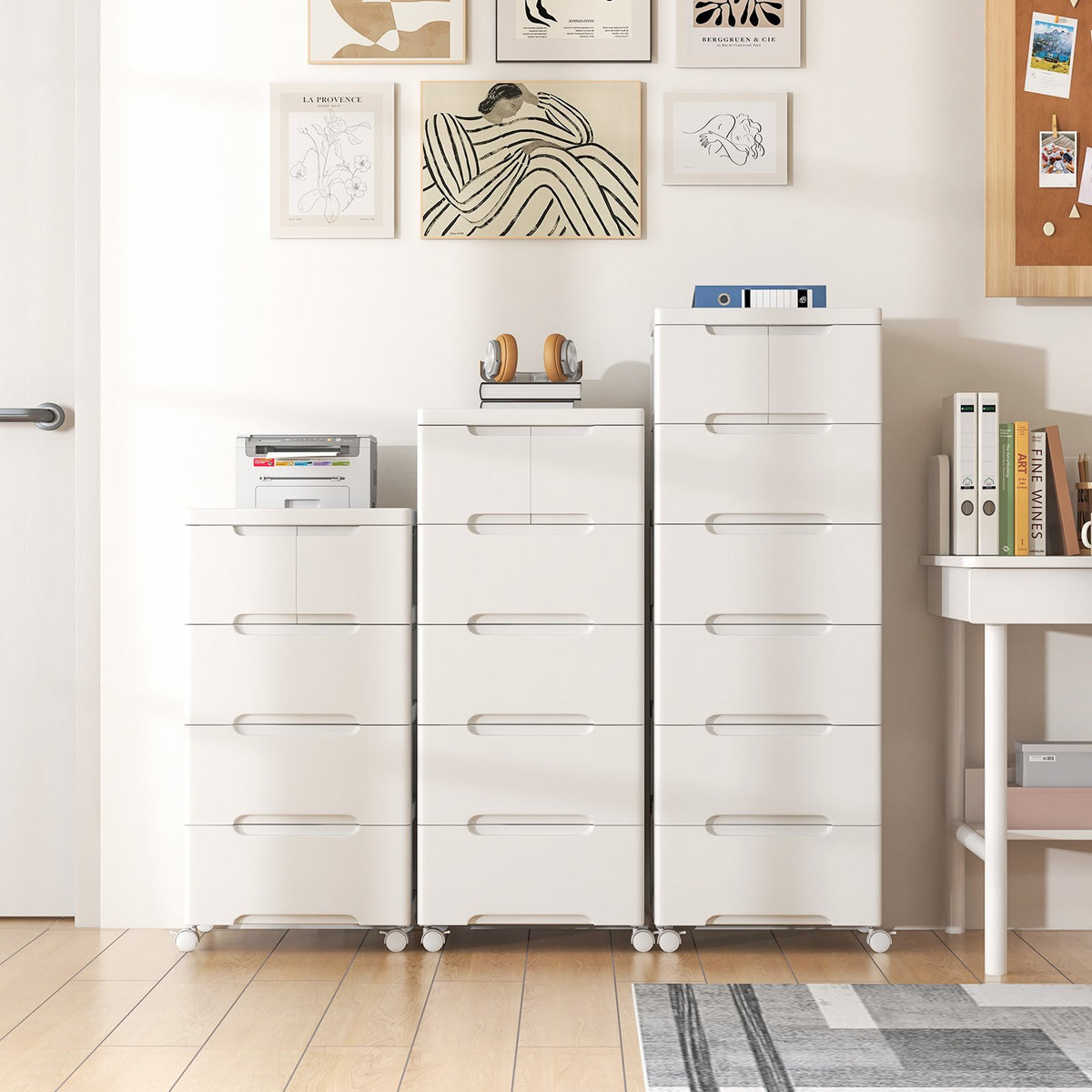 Rolling Storage Cabinet with Universal Wheels and 5/6/7 Drawers-5 Drawers view 2