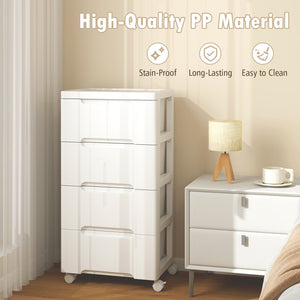 Rolling Storage Cabinet with Universal Wheels and 5/6/7 Drawers-5 Drawers view 7