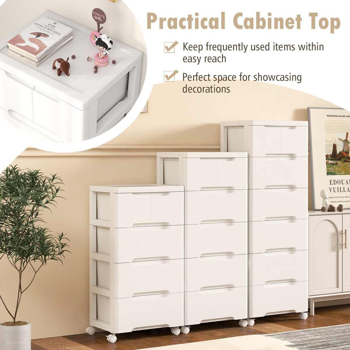 Rolling Storage Cabinet with Universal Wheels and 5/6/7 Drawers-7-Drawer view 6