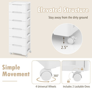Rolling Storage Cabinet with Universal Wheels and 5/6/7 Drawers-7-Drawer view 8