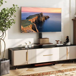 Rolling TV Stand on Wheels Mobile TV Cart for 32-75 Inch TVs Portable AV Cart-Black view 3