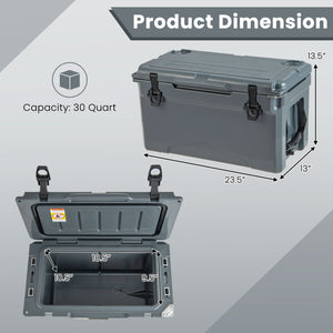 Rotomolded Cooler with Integrated Cup Holders and Bottle Opener-Gray view 5
