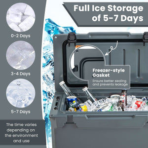 Rotomolded Cooler with Integrated Cup Holders and Bottle Opener-Gray view 6