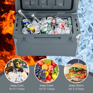 Rotomolded Cooler with Integrated Cup Holders and Bottle Opener-Gray view 7