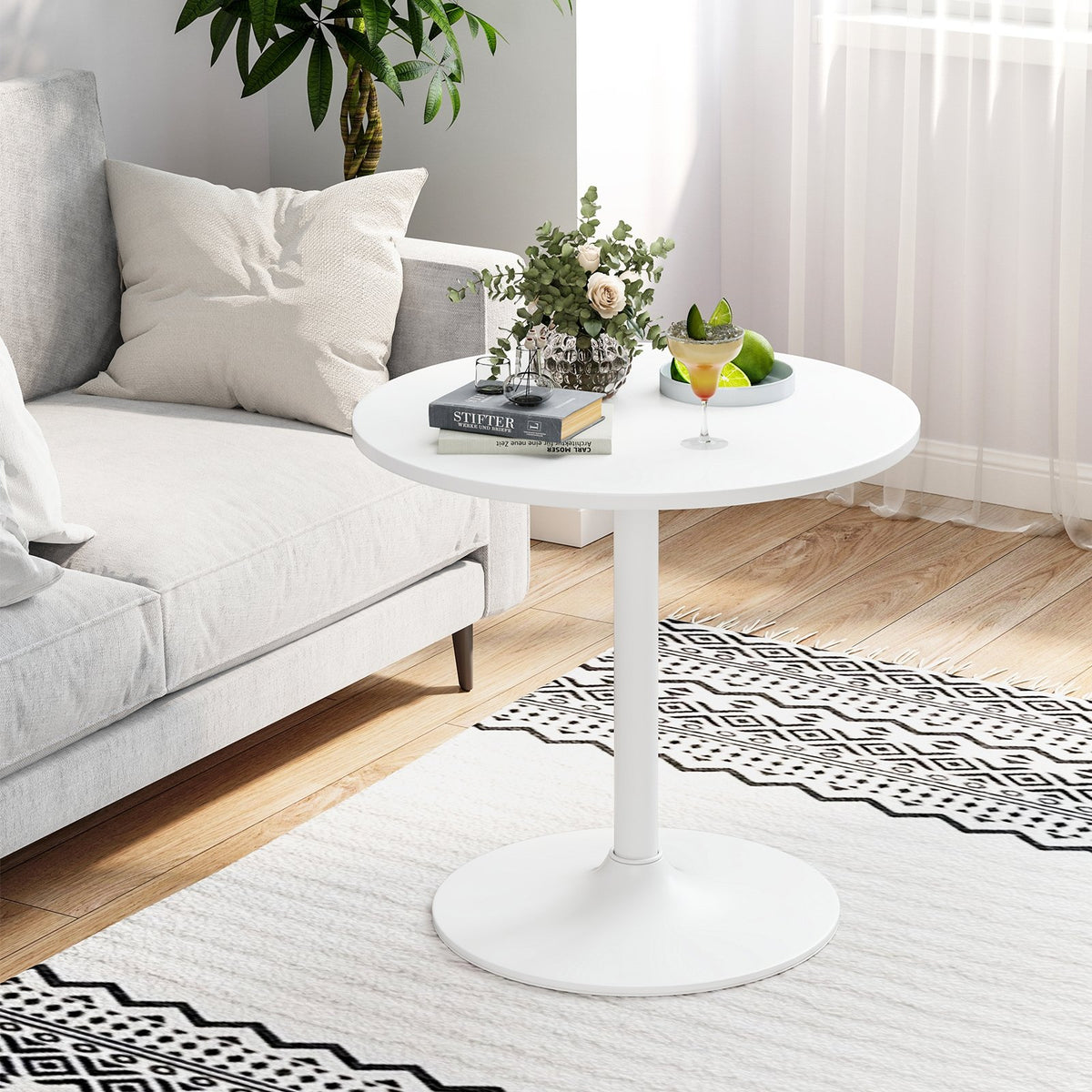 Round Bistro Table 40 Inch Bar Height Tall Coffee Cocktail Table-Set of 1 view 3