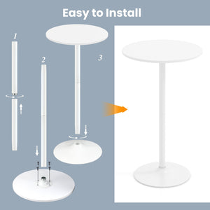 Round Bistro Table 40 Inch Bar Height Tall Coffee Cocktail Table-Set of 1 view 6
