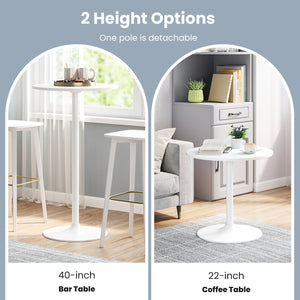 Round Bistro Table 40 Inch Bar Height Tall Coffee Cocktail Table-Set of 2 view 8