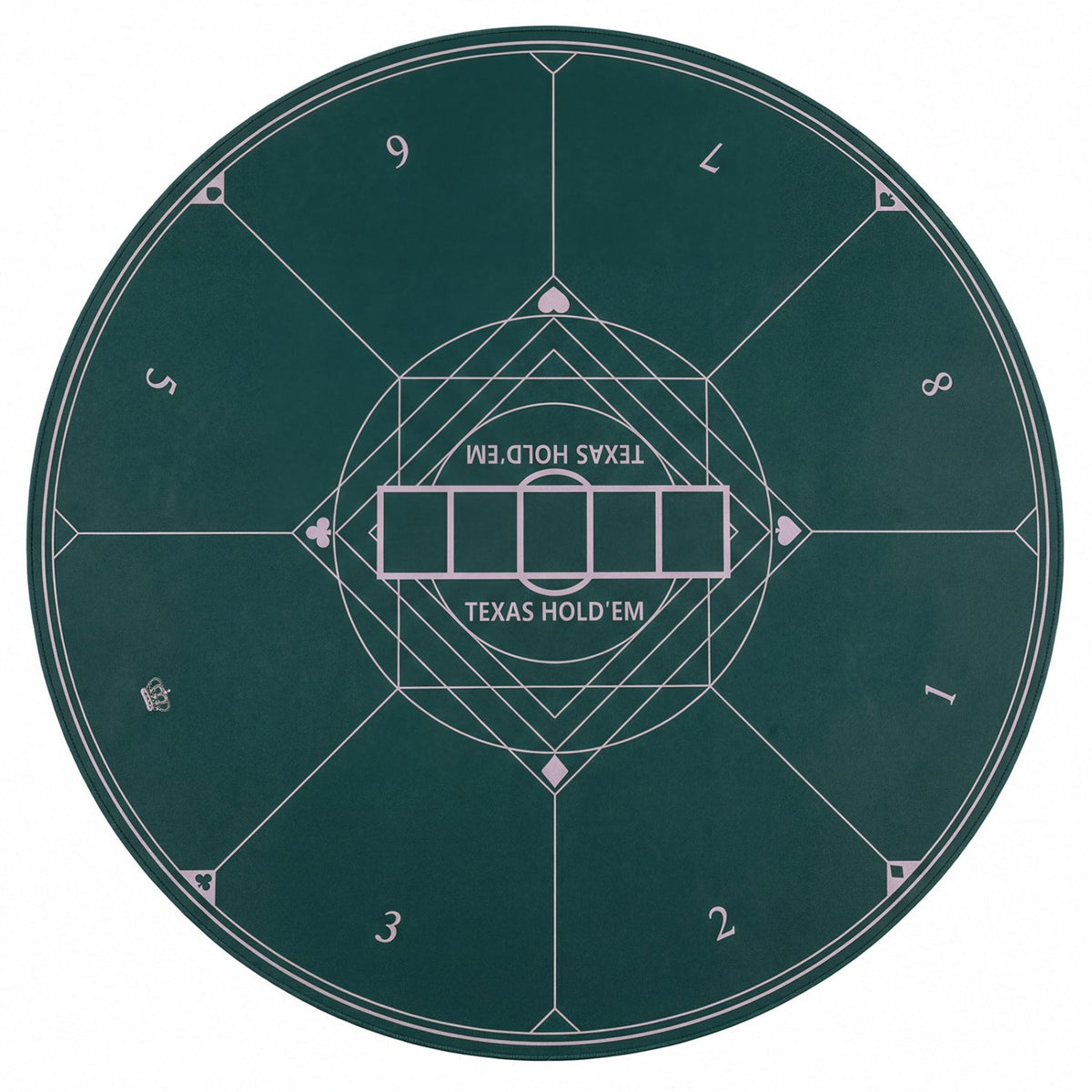 Round Poker Mat for Texas Hold'em 40 inch Portable Foldable Anti-Slip Rubber Base Table Layout-Green view 4