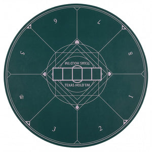 Round Poker Mat for Texas Hold'em 40 inch Portable Foldable Anti-Slip Rubber Base Table Layout-Green view 4