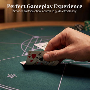 Round Poker Mat for Texas Hold'em 40 inch Portable Foldable Anti-Slip Rubber Base Table Layout-Green view 7