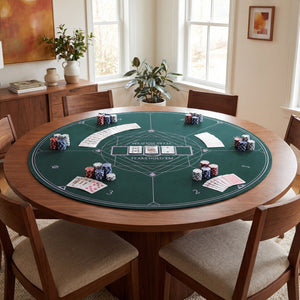 Round Poker Mat for Texas Hold'em 47 inches with Carrying Bag for 8-Player-Green view 3