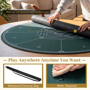 Round Poker Mat for Texas Hold'em 47 inches with Carrying Bag for 8-Player-Green view 9