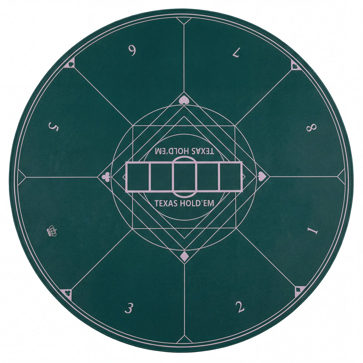 Round Poker Mat for Texas Hold'em 55 inch Portable Foldable Anti-Slip Rubber Base Table Layout-Green