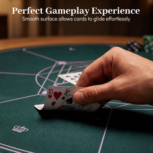 Round Poker Mat for Texas Hold'em 55 inch Portable Foldable Anti-Slip Rubber Base Table Layout-Green view 7