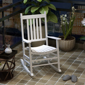 Wooden Porch Rocking Chair Outdoor Patio Rocker Garden Single Leisure Reclining Seat Armchair Natural – view 28