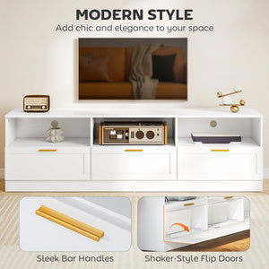 TV Stand with Storage, Modern Entertainment Center with 3 Cabinets and 3 Open Shelves, for TVs up to 85" – view 11