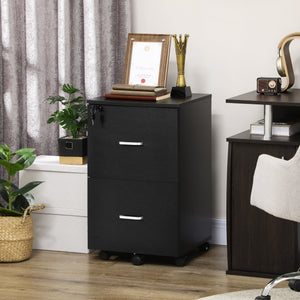 2 Drawer File Cabinet with Lock, Small Rolling Filing Cabinet for A4, Letter-Size Documents – view 7