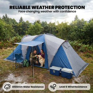 Multi-Room Camping Tent for 8-12 Person, Large Family Tent with 3000mm Waterproof Rainfly and Screen Panels,