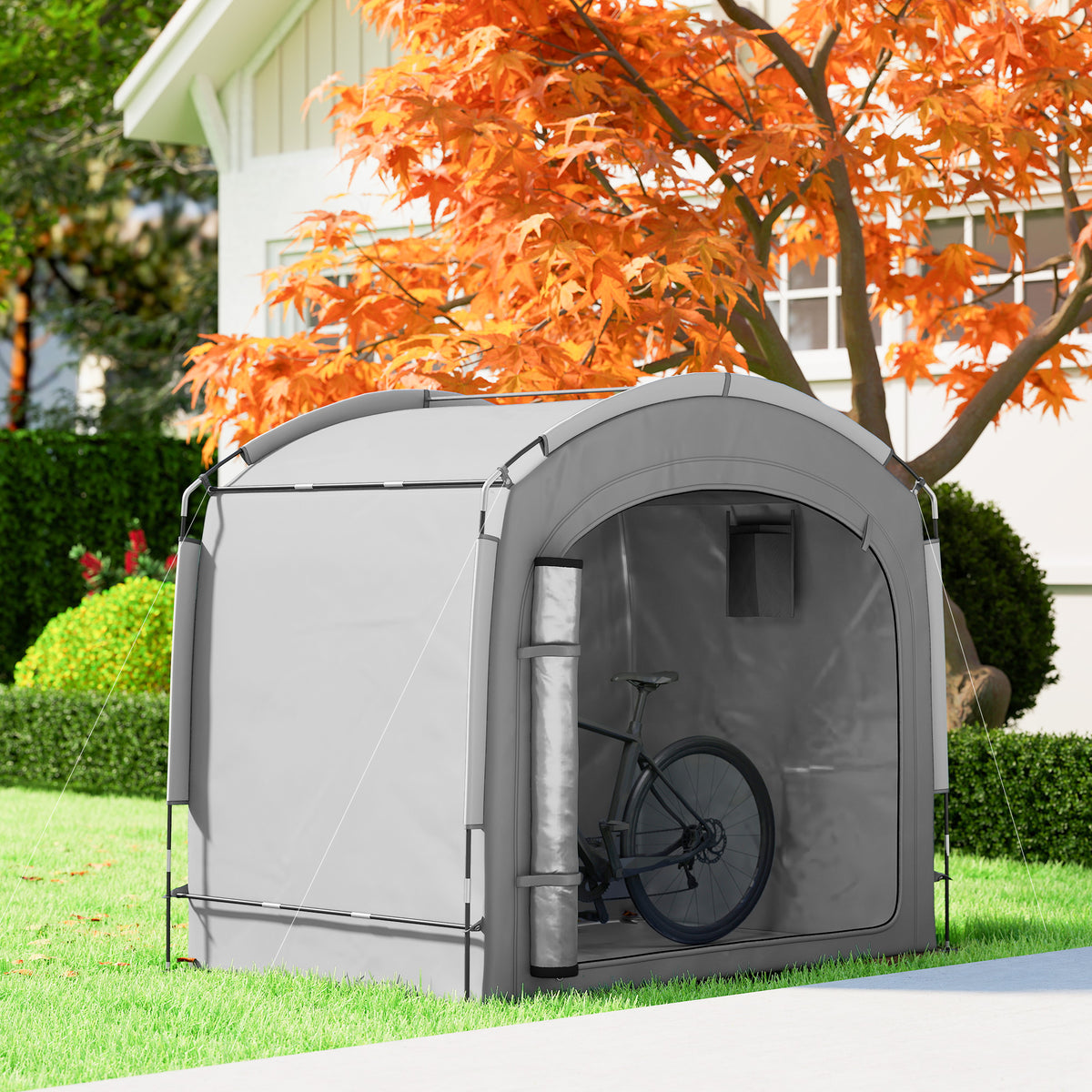Bike Storage Shed Tent, Portable and Waterproof with 210D Oxford Fabric and Carry Bag for 3-4 Bicycles – view 14